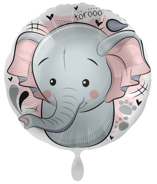 Folienballon - Elefant, rund - ø 43cm